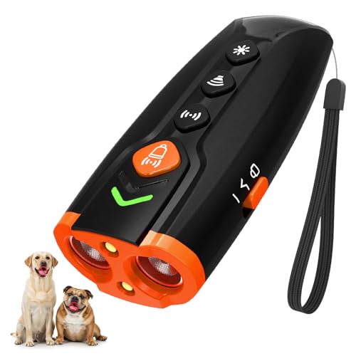 HZK Antibell für Hunde, Ultrasonic Anti-Bell-Gerät, 4 Modi zum Hunde-Bellen Stoppen, 7 M Reichweite, Wiederaufladbar & Sicher, Effektiv für Kleine, Mittlere und Große Hunde von HZK