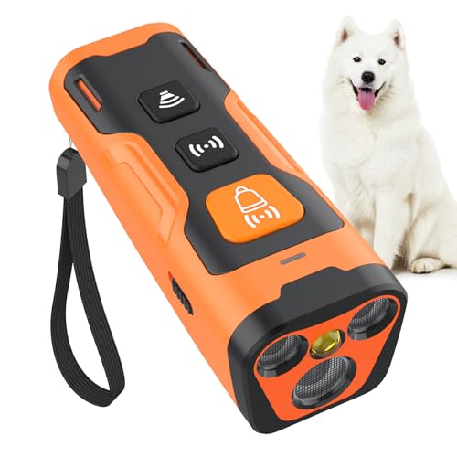 Ultraschall-Anti-Bellgerät für Hunde, Handheld Anti Bell Gerät Hunde mit 3 Modi & 7M-Reichweite, Wiederaufladbar & Sicher für Indoor & Outdoor von HZK