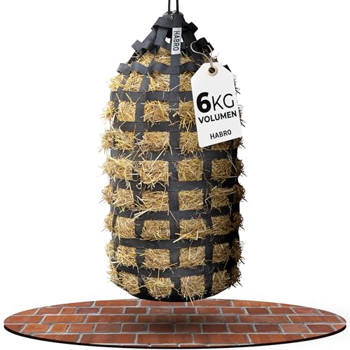 HaBro Heunetz für Pferde engmaschig | Heusack für 6 kg Heu | Premium XXL Heutasche | Extrem robust und langlebig | Für eine artgerechte Futteraufnahme von HaBro