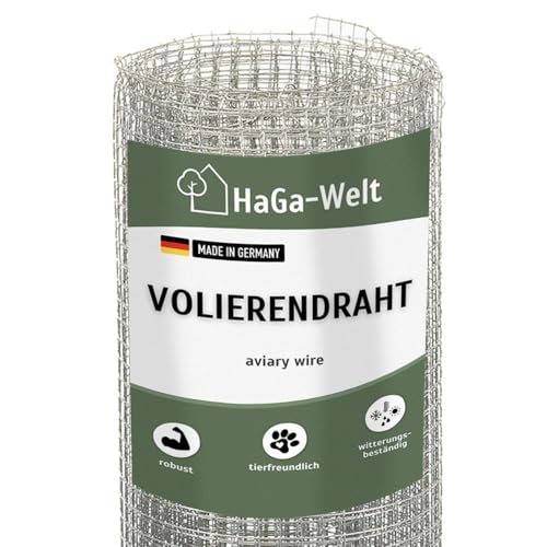 HaGa Volierendraht - 1m Breite | 20m Länge | 6x6mm Masche - Verzinktes Drahtgitter für Vogelvoliere, Hühnerstall & Kleintiergehege - Rostfreier Draht für Voliere - langlebig & witterungsbeständig HaGa Volierendraht - 1m Breite | 20m Länge | 6x6mm Masche - Verzinktes Drahtgitter für Vogelvoliere, Hühnerstall & Kleintiergehege - Rostfreier Draht für Voliere - langlebig & witterungsbeständig von HaGa