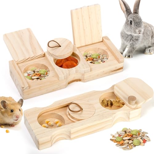 Hacaroa Meerschweinchen-Spielzeug für Futtersuche, Holzanreicherungsspielzeug, interaktives Versteck-Leckerlis, Kaninchen-Schnüffel-Puzzle-Spiel, mentale Stimulationsspielzeug für Kleintiere, Hamster, Hacaroa Meerschweinchen-Spielzeug für Futtersuche, Holzanreicherungsspielzeug, interaktives Versteck-Leckerlis, Kaninchen-Schnüffel-Puzzle-Spiel, mentale Stimulationsspielzeug für Kleintiere, Hamster, von Hacaroa