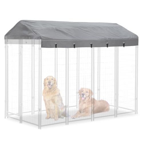 Hadisi Abdeckung für Hundehütten, 2,4 m x 1,8 m, wasserdicht, Ersatzabdeckungen für Hundehütten, nur Sets (Grau) von Hadisi