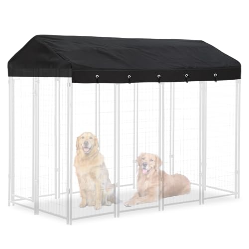 Hadisi Abdeckung für Hundehütten, 2,4 m x 1,8 m, wasserdicht, Ersatzabdeckungen für Hundehütten, nur Sets (schwarz) von Hadisi