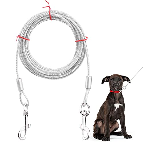 Hagar 3 Kabel zur Befestigung für Hunde | Kabelbinder aus Stahldrahtseil für Hunde - Hundeketten Leine für Hof, Camping, Draußen von Hagar
