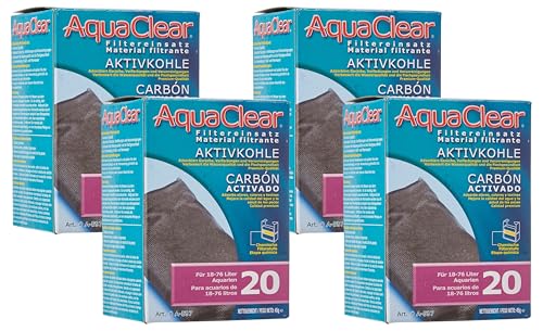 Hagen AquaClear Aktivkohle Filterpatrone für AquaClear Power Filter 20, 1 Stück (4er Pack) von Hagen