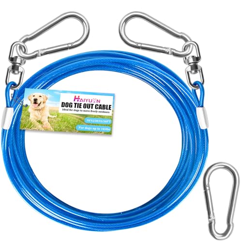 HaiYUAN Hundeleinenkabel – robuste Hundeleine für Hof, Blau/Violett/Grün/Rosa, Outdoor-Leine und Leine, 3,4 m, 4,5 m, 6,2 m, 9 m, Leine für Hunde im Freien HaiYUAN Hundeleinenkabel – robuste Hundeleine für Hof, Blau/Violett/Grün/Rosa, Outdoor-Leine und Leine, 3,4 m, 4,5 m, 6,2 m, 9 m, Leine für Hunde im Freien von HaiYUAN