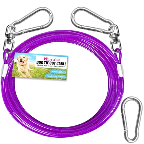 HaiYUAN Hundeleinenkabel – robuste Hundeleine für Hof, Blau/Violett/Grün/Rosa, Outdoor-Leine und Leine, 3,4 m, 4,5 m, 6,2 m, 9 m, Leine für Hunde im Freien HaiYUAN Hundeleinenkabel – robuste Hundeleine für Hof, Blau/Violett/Grün/Rosa, Outdoor-Leine und Leine, 3,4 m, 4,5 m, 6,2 m, 9 m, Leine für Hunde im Freien von HaiYUAN