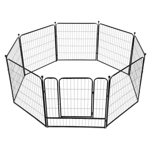 Hundelaufstall, 80cm Höhe 8 Panels Hundestall Garten Zaun Tier Barriere Übung Stift für mittlere/kleine Hunde, faltbar Haustier Spielen Hof Tor mit Schwerkraft automatische Sperre, Haustier Laufstall Hundelaufstall, 80cm Höhe 8 Panels Hundestall Garten Zaun Tier Barriere Übung Stift für mittlere/kleine Hunde, faltbar Haustier Spielen Hof Tor mit Schwerkraft automatische Sperre, Haustier Laufstall von HaiYiZuhause