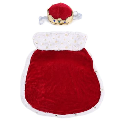 Atmungsaktives Royal Dog Kostüm Set Mit Crown Bequemes Haustier Outfit Für Halloween Partys Und Hundezubehör Innen/Outdoor Hunde von Haiki