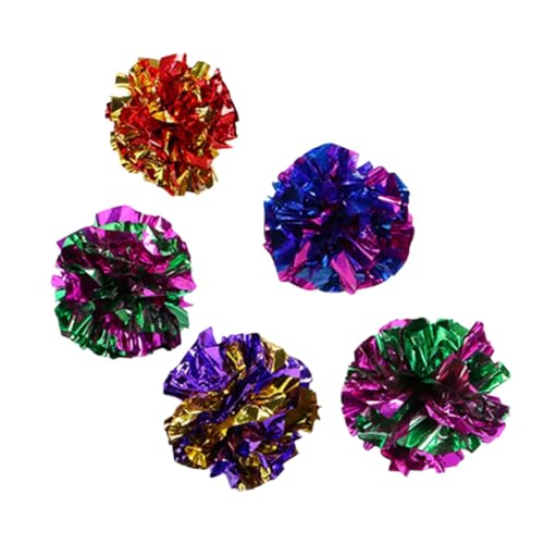 Haiki 5pcs Kätzchen Kaut Spielzeug Zahnen Weicher Katzenspielzeug Farbenfrohe Kugel Krinkeln Attraktiver Kugel Form Zahnen Spielzeug von Haiki