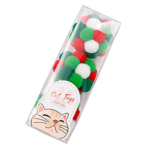 Haiki Bälle für Bälle, buntes Plüsch, weich, pelzig, mit integriertem interaktivem Kätzchen-Spielzeug für Hauskatzen, 3 Stück von Haiki