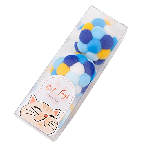 Haiki Bälle für Bälle, buntes Plüsch, weich, pelzig, mit integriertem interaktivem Kätzchen-Spielzeug für Hauskatzen, 3 Stück von Haiki