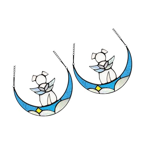 Haiki Memory Pet Sun Catchers Mondfenster Anzeige Doppelpack Acryl Speicher Für Trauernde Besitzer Beruhigen Leichte Effekt Gedenkgeschenk von Haiki