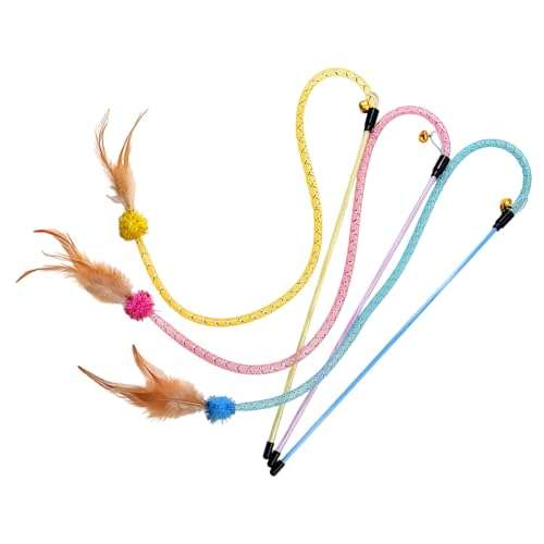 Haiki Packung Von 3 Elastischen Nettorohrkatzen Teaser Zauberstab Spielzeug Mit Gefiedertem Pelzigem Für Interaktive Spielzeiten Und Übungsstock Haiki Packung Von 3 Elastischen Nettorohrkatzen Teaser Zauberstab Spielzeug Mit Gefiedertem Pelzigem Für Interaktive Spielzeiten Und Übungsstock von Haiki