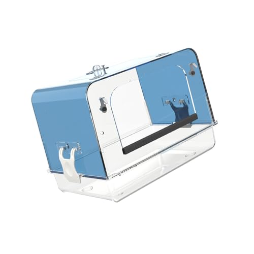Haiki Vogelbadewanne für Haustiere, Papageienbadewanne, Papageien, Duschbox, Badewanne mit unterer Schublade, Acryl-Vogeltränke von Haiki