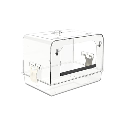 Haiki Vogelbadewanne für Haustiere, Papageienbadewanne, Papageien, Duschbox, Badewanne mit unterer Schublade, Acryl-Vogeltränke von Haiki