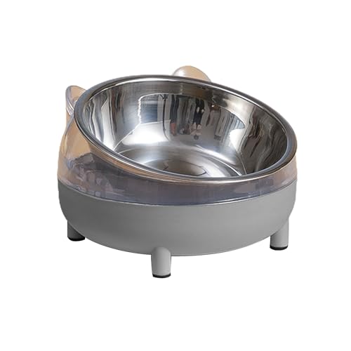 Hundenapf für Futter und Wasser, Edelstahlnäpfe mit erhöhtem Ständer, Haustier-Kunststoff-Futternapf, abgeschrägter Futternapf von Haiki