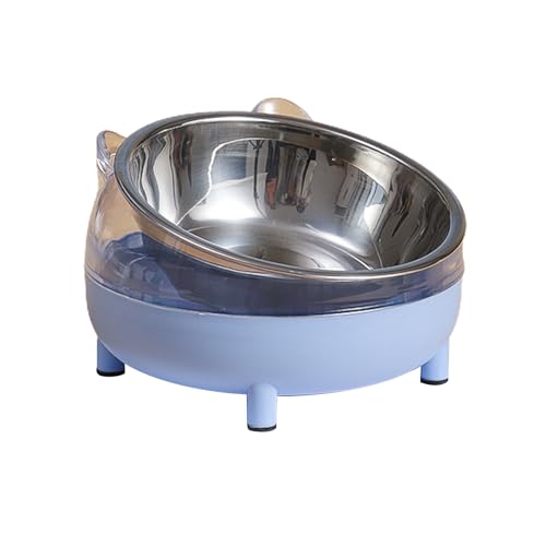 Hundenapf für Futter und Wasser, Edelstahlnäpfe mit erhöhtem Ständer, Haustier-Kunststoff-Futternapf, abgeschrägter Futternapf von Haiki