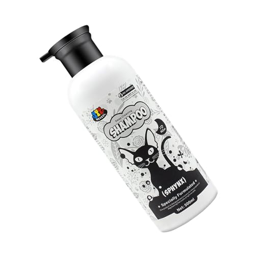 Kätzchen Shampoo Ölkontrollierende Hautpflege (500 Ml) Für Sphinx Katzen Ölkontrollierendes Beruhigendes Shampoo Für Haarlose Sphinx Katzen Katzenpflegezubehör von Haiki