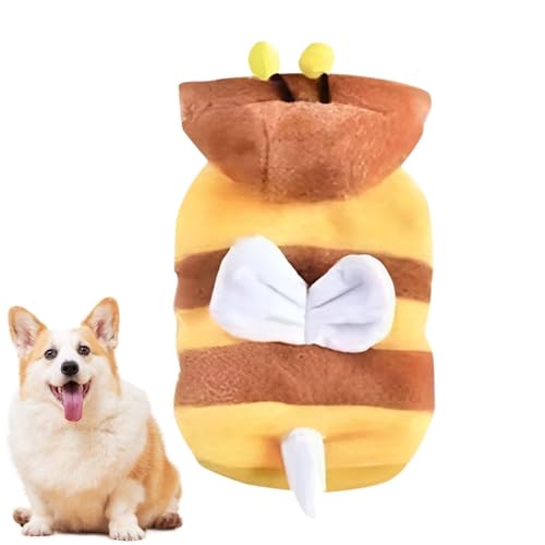 Hailerio -Hundekostüm, süße Biene, weiche Haustierkleidung, Cosplay-Kostüm, Winter-Katzen-Outfit, waschbare Hunde-Weihnachtskleidung für Weihnachten, Halloween von Hailerio