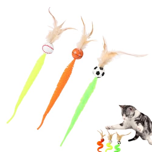 Hailerio Interaktives Federball Spielzeug Set Für Katzen - Katzen Spielzeug Mit Federn,Bunte Schwanzfedern Hoch Elastisch Für Bewegung Jagd Draußen Vogel Zuhause Hailerio Interaktives Federball Spielzeug Set Für Katzen - Katzen Spielzeug Mit Federn,Bunte Schwanzfedern Hoch Elastisch Für Bewegung Jagd Draußen Vogel Zuhause von Hailerio
