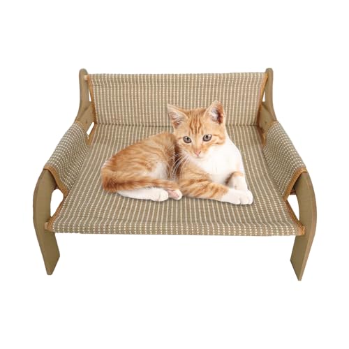 Katzenhängematte | Haustier Sofa Erhöhter Schlafplatz Für Katzen Mit Kühlender Funktion | Atmungsaktives Erhöhtes Schlafmöbel Für Innen Außen Wohnzimmer Schlafzimmer Sommer Welpen Kitten von Hailerio