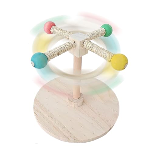 Vogelkäfig-Spielzeug, drehbarer Käfig-Ständer, interaktiver rotierender Holz-Kauer für Nymphensittiche, Sittiche, Sittiche, Kanarienvögel, Haustiertauben von Hailerio