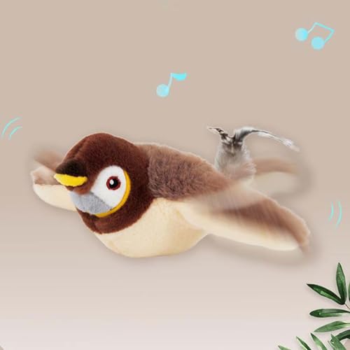 Hailmkont Katzenspielzeug Vogel Spielzeug Katze, Flapping Bird Cat Toy, Interaktives Elektrisches Vogelspielzeug für Katzen, Katzenspielzeug Selbstbeschäftigung USB-Aufladung, Katzen Spielzeug (#A) von Hailmkont