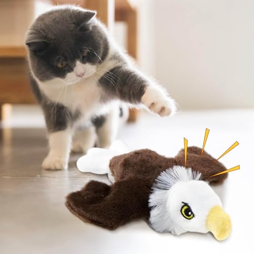 Hailmkont Katzenspielzeug Vogel Spielzeug Katze, Flapping Bird Cat Toy, Interaktives Elektrisches Vogelspielzeug für Katzen, Katzenspielzeug Selbstbeschäftigung USB-Aufladung, Katzen Spielzeug (#B) von Hailmkont