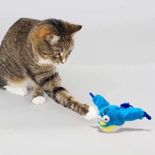 Hailmkont Katzenspielzeug Vogel Spielzeug Katze, Flapping Bird Cat Toy, Interaktives Elektrisches Vogelspielzeug für Katzen, Katzenspielzeug Selbstbeschäftigung USB-Aufladung, Katzen Spielzeug (#D) von Hailmkont