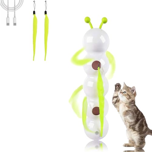 Hailmkont Wuselwurm Katzenspielzeug, Necke Katzenspielzeug, Interaktives Spielzeug für Katzen, Smart Motion Cat Spielzeug Mit Wurmdesign, Ideale Geschenkidee für Katzenliebhaber von Hailmkont