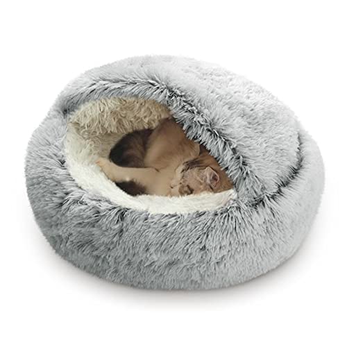 Haustierhöhlenbett, Katzennest, Zwinger, Weichem Plüsch-Donut-Bett-Kuscheltier, Weiches Flauschiges Waschbares Kätzchenbett, Mittelgroße Hunde zum Schlummern, Winterwarmes Nest für Haustiere (Grau) Haustierhöhlenbett, Katzennest, Zwinger, Weichem Plüsch-Donut-Bett-Kuscheltier, Weiches Flauschiges Waschbares Kätzchenbett, Mittelgroße Hunde zum Schlummern, Winterwarmes Nest für Haustiere (Grau) von Hailmkont