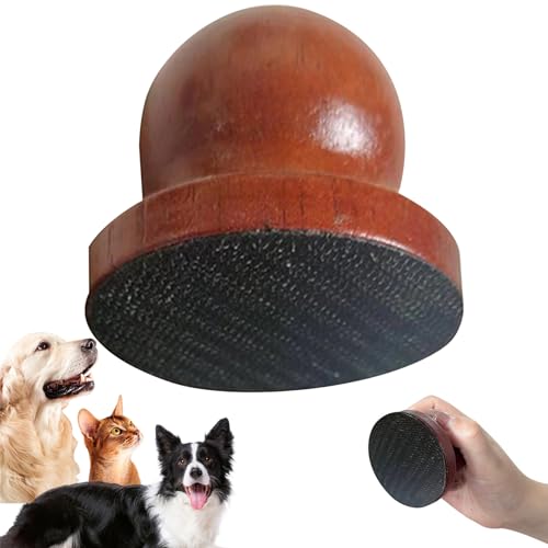 Hajimia Klauenpflegehundnagelfeile, Holzhundnagel -Kratzplatte, abnehmbare Hundenagelfeile, tragbares runde Hundekratzpad für Nägel 2x1.6in von Hajimia