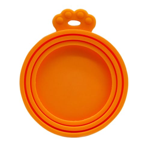 Hajimia Silikon kann universelle Haustiernahrung Bedecken, doppelt BPA-freie Dose Deckel für Katzenhundfutter Zinn Orange Silikonabdeckung von Hajimia