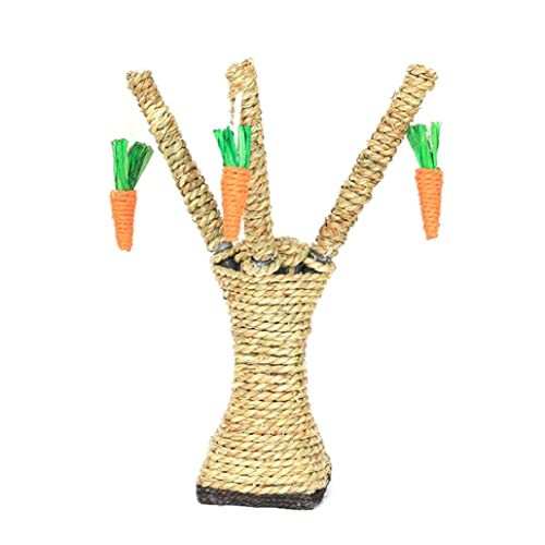 Katzenbaumklettern Baumform Rattan Graskratzer Spielzeug für Kaninchen mit hängenden Karotten -Pet -Bildungspultionen von Hajimia