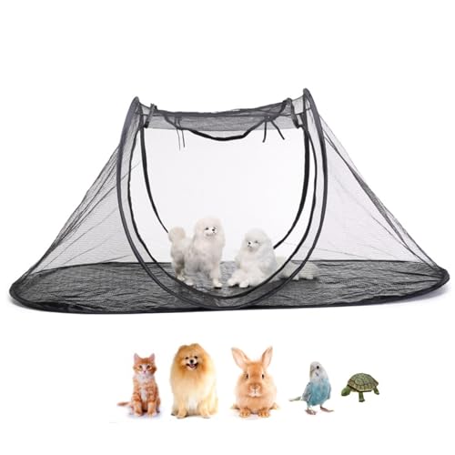 Zelte Haustier Zelt Outdoor Haustiergehäuse Zelt Faltbares Gartenkatze Zelt Mesh Hundecampingzelt für die Gartenterrasse im Sommer 120 x 63 x 50 cm von Hajimia