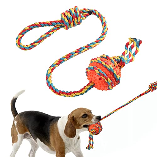 Halatua Beißspielzeug für Hunde | Spielzeug für kleine Hunde | Welpenspielzeug Seil- und Balldesign, befriedigend zu nagen, das Kauen anzuregen, leicht zu reinigen für Hund, Wolfshund, kleinen Welpen von Halatua