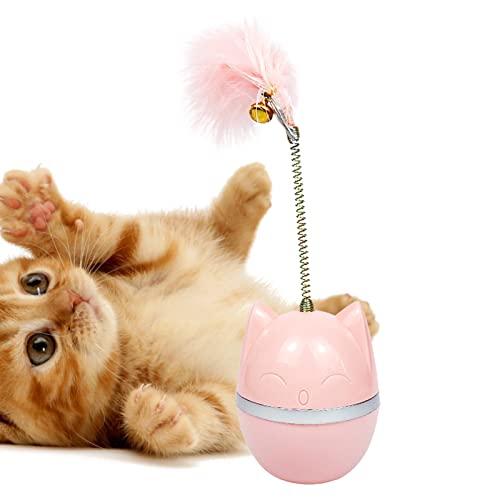 Halatua Kätzchen-Schaukel-Spielzeug - Interessanter Katzenschaukelball | Tumbler Katzenspielzeug erhöht den IQ um 360 Grad drehbar hält die Katze unterhaltsam und aufregend für Haustiere, Katzen von Halatua