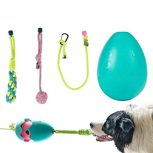 Halatua Kauspielzeug für Welpen - Festes Seil, das Nahrungsmittelball-Schlepper-Ball-Spielzeug löst - Festes Seil, auslaufender Futterball, Zerrball, Baumwolle, für Hunde, Zahnbürste, Kauspielzeug von Halatua