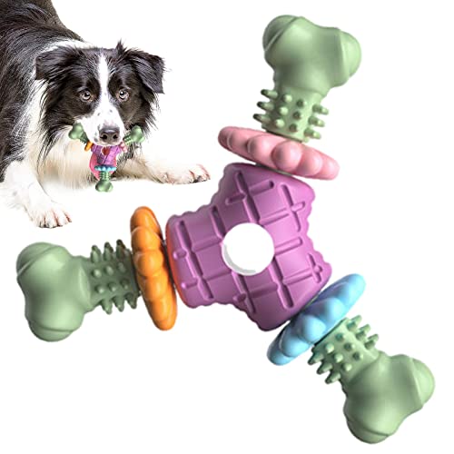 Halatua Robustes Kauspielzeug für Hunde, Welpen, Kauspielzeug gegen Langeweile – Dreieckiges Knochen-Hundespielzeug, langlebiges Kauspielzeug für kleine und mittelgroße Hunde von Halatua
