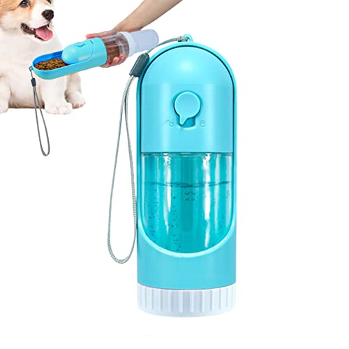 Halatua Wasser- und Futterflaschen für Hunde zum Spazierengehen, multifunktionaler Futterspender für Haustiere, Reisezubehör, Hunde-Wanderausrüstung zum Füttern und Trinken von Halatua