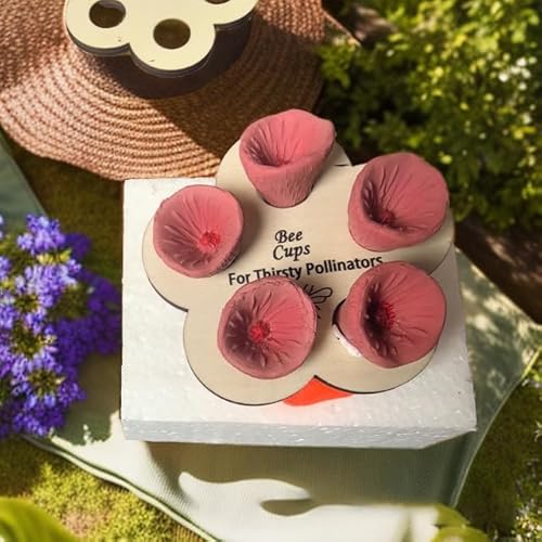 Bienen Insekten Trinkbecher Bienen Wasserspender mit Kindergarten Becher & Halter Bestäuber Trinkbecher Harz Imkerbedarf (02) von HalcyonFit