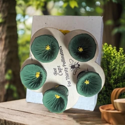 Bienen Insekten Trinkbecher Bienen Wasserspender mit Kindergarten Becher & Halter Bestäuber Trinkbecher Harz Imkerbedarf (07) von HalcyonFit