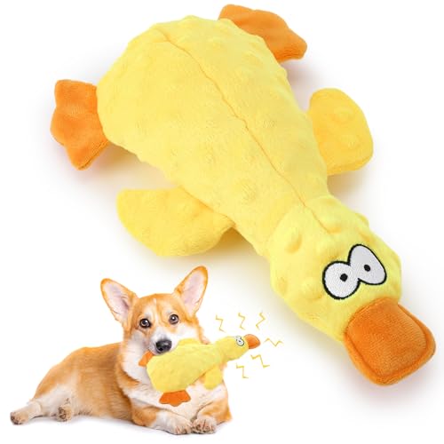Halinuia Hundespielzeug, Hund Quietschspielzeug Plüschtier Hund mit Knitterpapier, Plüsch Kauspielzeug für Aggressive Kauer, Welpen, kleine, mittlere Hunde, Gelb Halinuia Hundespielzeug, Hund Quietschspielzeug Plüschtier Hund mit Knitterpapier, Plüsch Kauspielzeug für Aggressive Kauer, Welpen, kleine, mittlere Hunde, Gelb von Halinuia