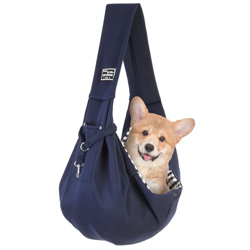 Halinuia Reversibel Kleine Hundetragetasche bis 7KG Angenehm Tragetasche Hund Sicherer mit Karabiner Tragegurt Hunde Tragetuch Hunde Umhängetasche für Haustiere für Spaziergänge Aktivitäten im Freien von Halinuia