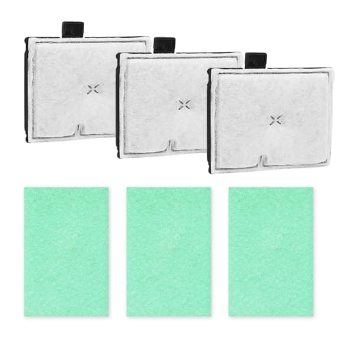 Haliya Kompatibel mit Interpet CF1, Filterkartuschenersatz-Set, 3 Monate Servicepack, 3 Grau- und 3 Grünfilter (CF1-3+3) von Haliya
