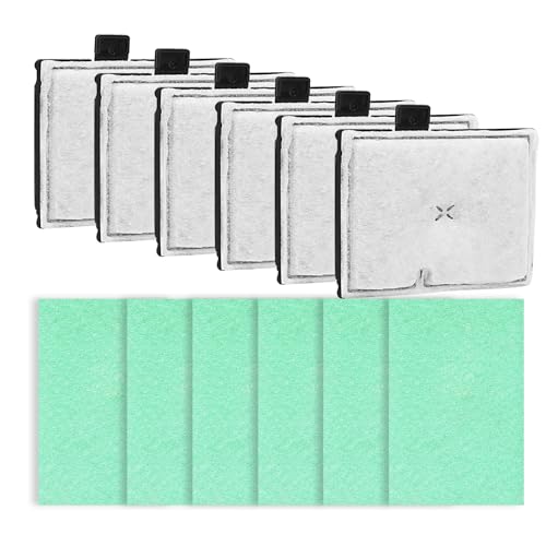 Haliya Kompatibel mit Interpet CF1, Filterkartuschenersatz-Set, 3 Monate Servicepack, 3 Grau- und 3 Grünfilter (CF1-6+6) von Haliya