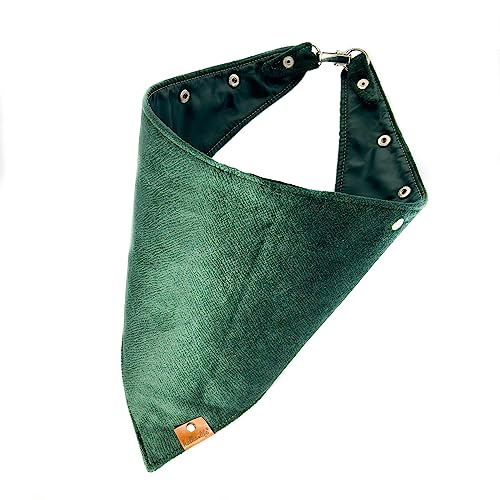 Hundehalstuch mit Metallverschluss, wasserdichtes Hundehalstuch, verstellbares Hund Bandana (Flaschengrün, M) von Halkalife