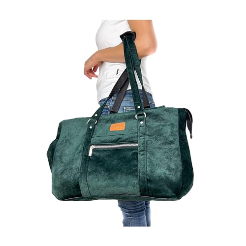 Premium-Tasche für den Transport eines kleinen Hundes – Hundereisetasche – Tasche für den Transport Ihres Hundes im Auto oder Flugzeug – Hundetasche mit abnehmbarem Kissen (Flaschengrün) von Halkalife