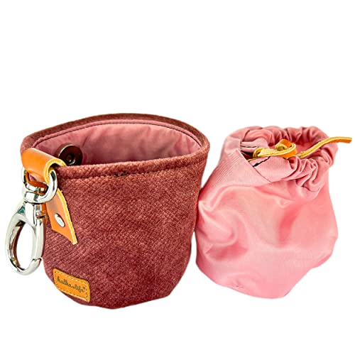 Leckerlibeutel für Hunde mit Magnetverschluss. Leicht zu reinigende Trainingstasche mit abnehmbarem Innenbeutel. Robuster, haustierfreundlicher Stoff, hochwertige Hundetasche. (Schmutziges Rosa) von Halkalife